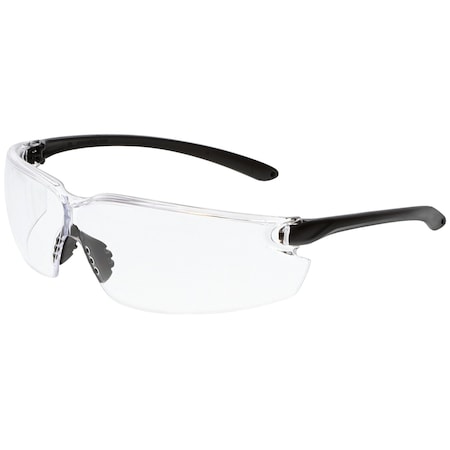 Mcr Safety BL1, Safety Glasses, Duramass Hard Coat, Polycarbonate Lens, Black Frame, Frameless, 12 PK BL110